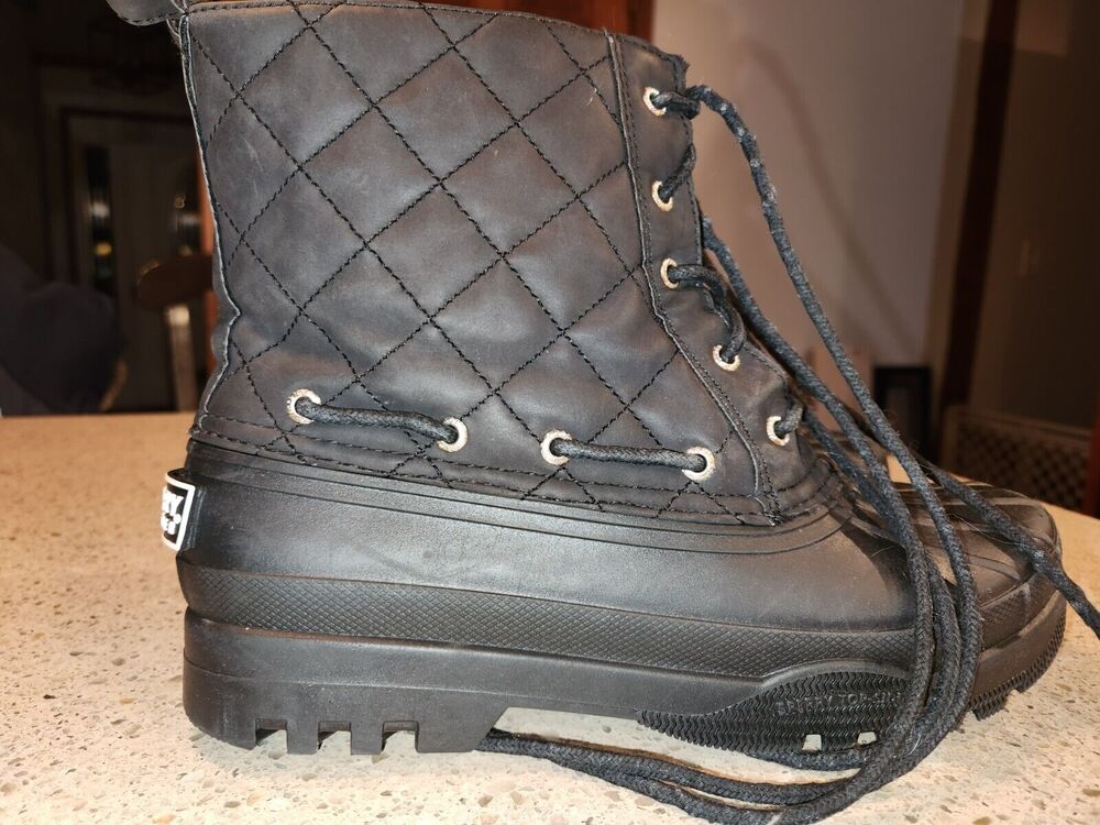 Sperry Top-Sider WOMEN'S Black Gosling Quilted Snow Duck Boots Size 8 US